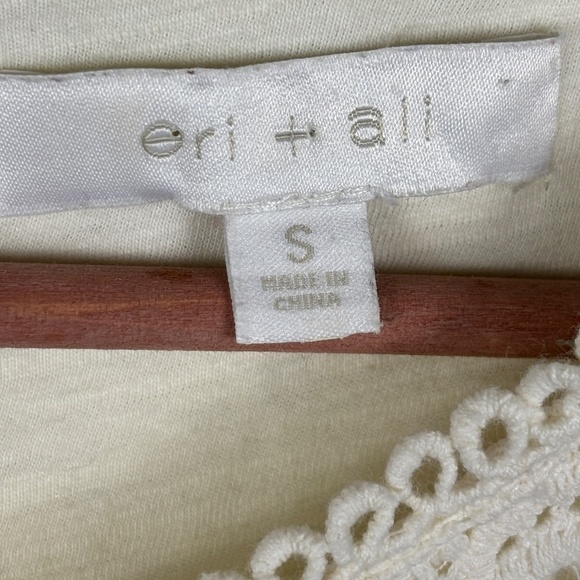 Anthropologie Eri + Ali Women Crochet Lace Blouse Sz S Boho Romantic Cottagecore - Picture 4 of 10